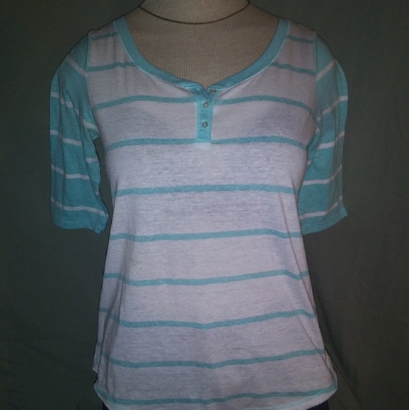 Mint Green and White Shirt! Aeropostle. Small. - Picture 1 of 2